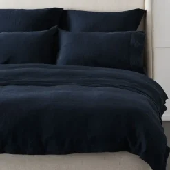 Antwerp Linen Fitted Sheet - Ink
