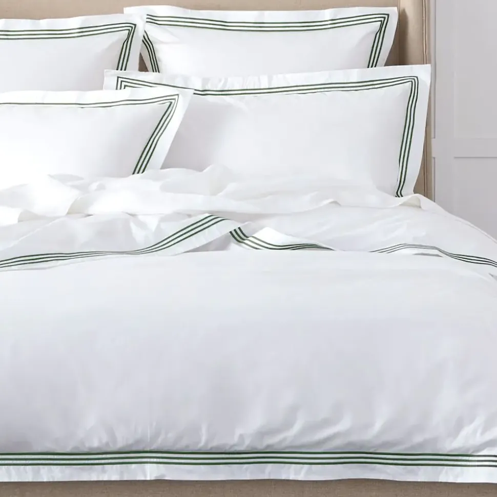 Chateau Quilt Cover - White & Forest