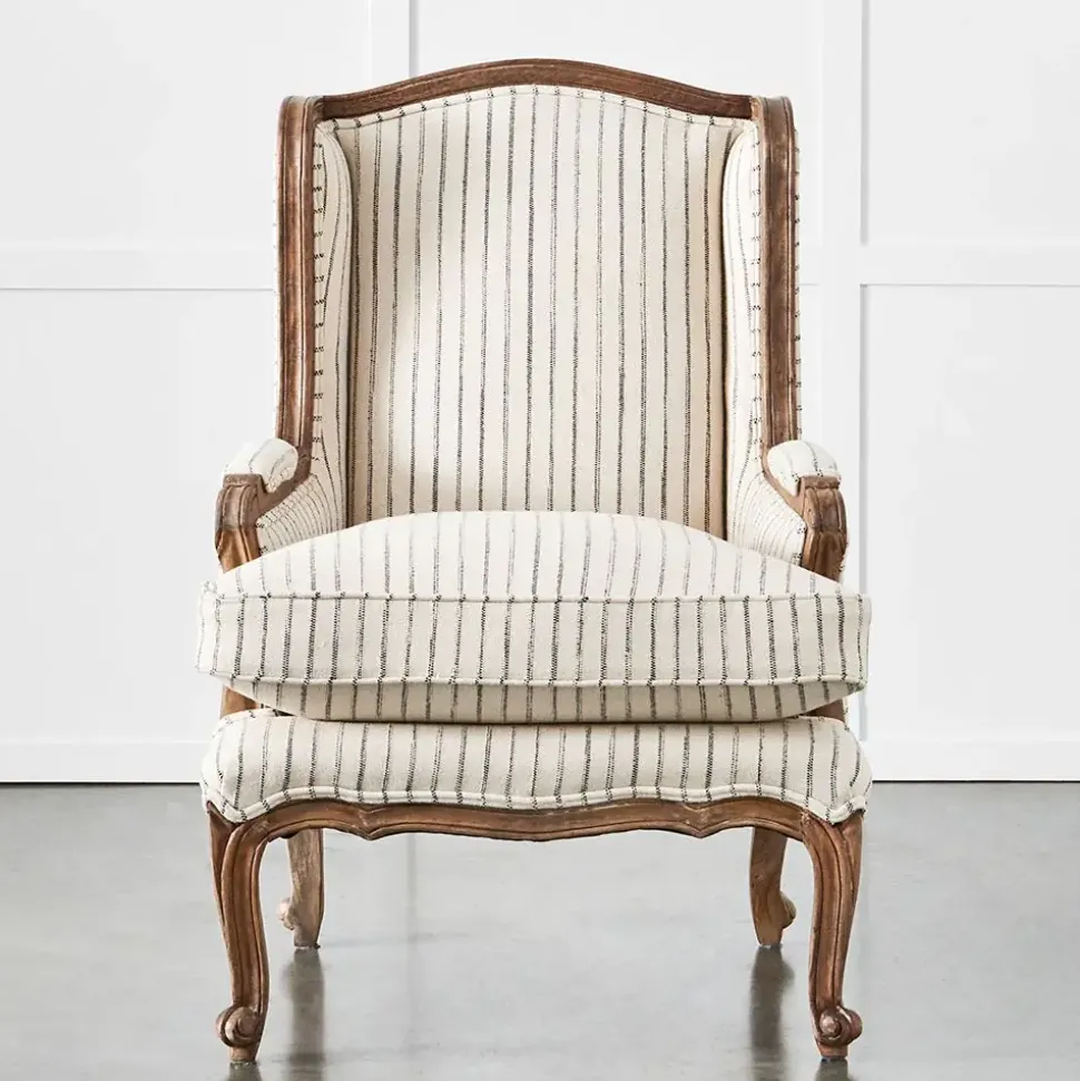 Khadi Hickory Stripe Armchair