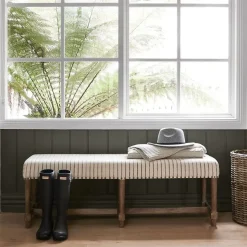 Khadi Hickory Stripe Bench