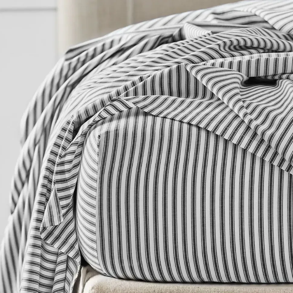 Parish Fitted Sheet - Black & white