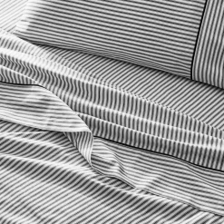 Parish Flat Sheet - Black & white